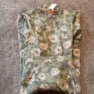 Sheer Floral Midi Dress